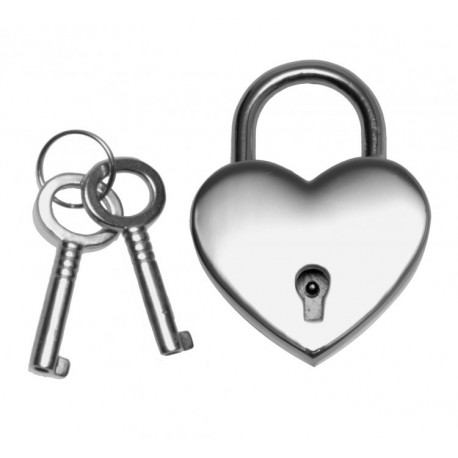 Heart Shaped Nickle Polished Padlock