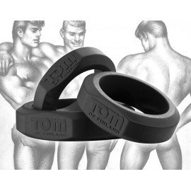 Tom of Finland 3 Piece Black Silicone Cock Ring Set