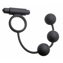 Tri-Orb Vibrating Cock Ring and Weighted Silicone Anal Balls