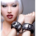 Platinum Bound Cuffed Embossed Metallic Wrist Cuffs