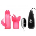 Luv Flicker Plus Vibrating Bullet with Attachments