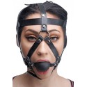 Leather Head Harness with Ball Gag