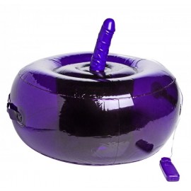Sit-and-Ride Purple Inflatable Seat with Vibrating Dildo