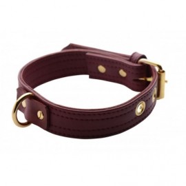 Strict Leather Luxury Burgundy Locking Collar