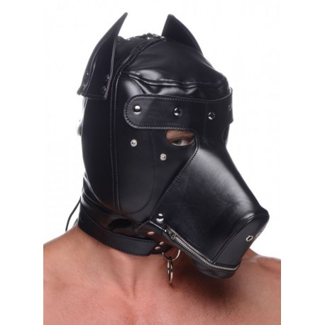 Muzzled Universal BDSM Hood with Removable Muzzle