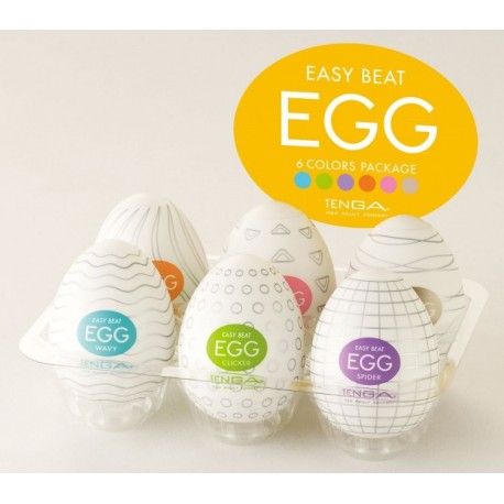 Tenga Beat Egg Six Color Masturbator Six Pack
