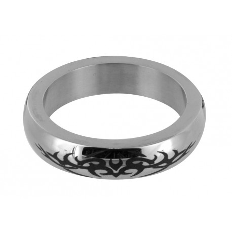 Stainless Steel Medium Cock Ring with Tribal Design