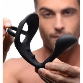 Excursion Silicone Triple Stim Anal Plug with Cock and Ball Ring