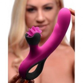 G-Spin Silicone Vibrator with Spinning Clitoral Stimulator