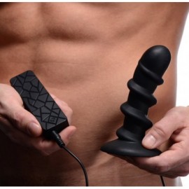 Ascend Silicone Swirl P-Spot Stimulator with Remote