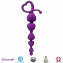 Hearts On A String Purple Silicone Anal Beads