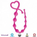 Hearts n Spurs Pink Silicone Anal Beads