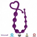 Hearts n Studs Purple Silicone Anal Beads