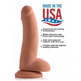 8 Inch Ultra Real Dual Layer Suction Cup Medium Skin Tone Dildo