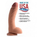 10 Inch Ultra Real Dual Layer Suction Cup Medium Skin Tone Dildo