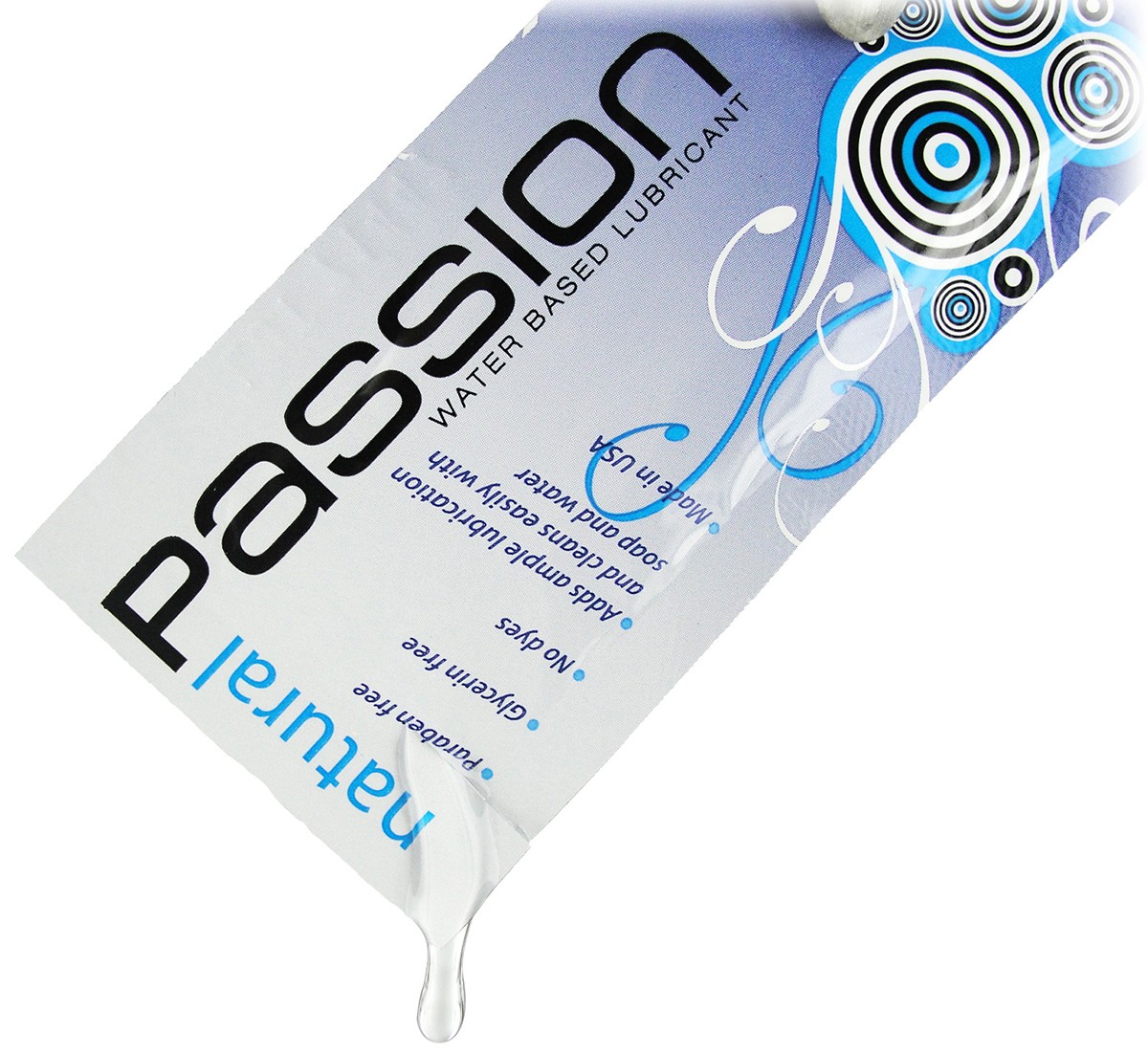 Passion Natural Water-Based Lubricant Single Use Pouch | Climatic Moments |  Bondage Gear and Sex Toys