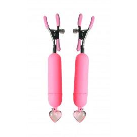 Pink Crush Vibrating Nipple Clamps