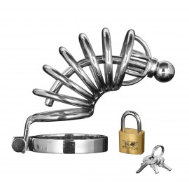 Asylum 6 Ring Locking M/L Chastity Cage