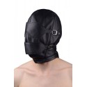 Premium Leather Hood with Blindfold and Breathable Ball Gag