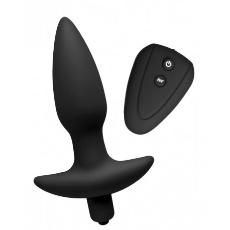 Jet Black Silicone 7 Mode Remote Anal Plug