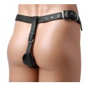 Leather Butt Plug Harness with Cock Ring