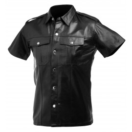 Large Lambskin Leather Police Shirt