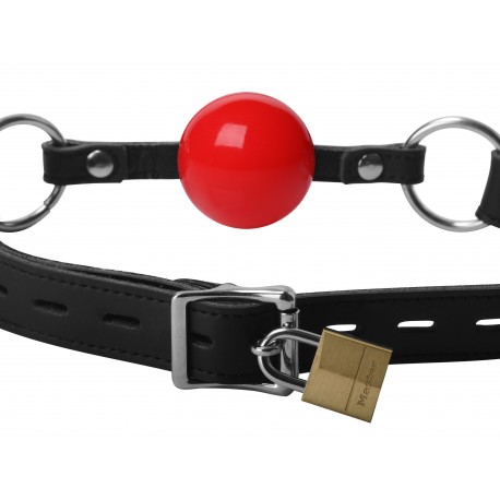 Classic Locking Red Silicone Ball Gag