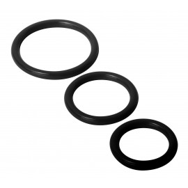 Trinity Black Silicone Cock Rings