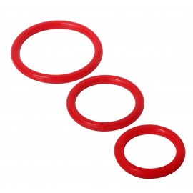 Trinity Red Silicone Cock Rings