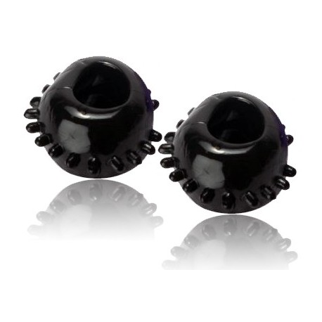 2 Black Gummy Cock Rings