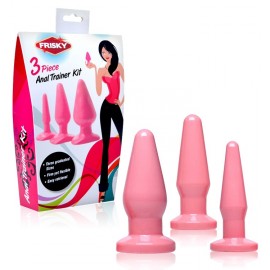 3 Piece Pink Anal Plug Kit- Packaged