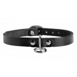 Unisex Leather SM Choker with O-Ring