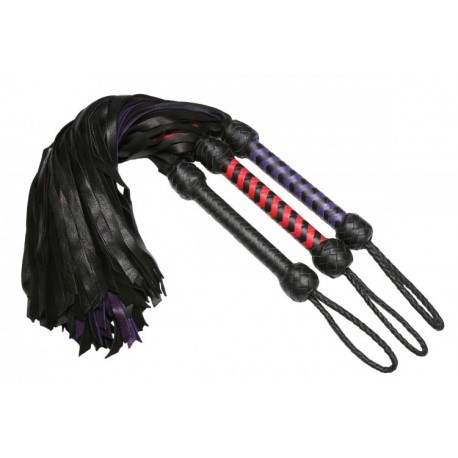 Strict Leather Premium Purple and Black Deerskin Flogger