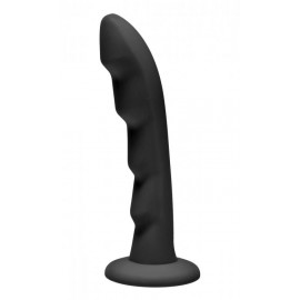 Black Ripples Silicone Strap On Harness Dildo