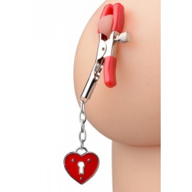 Captive Heart Padlock Nipple Clamps